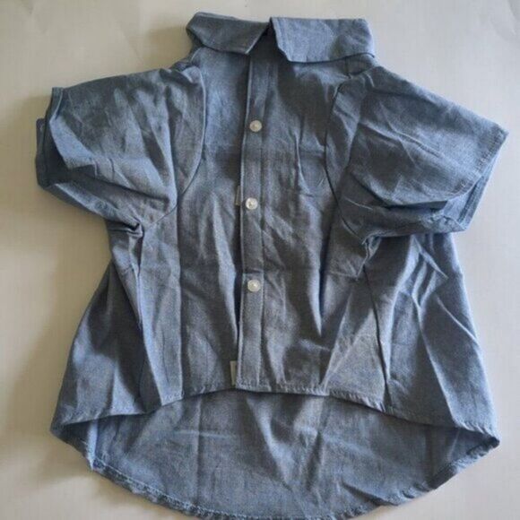 Top Paw Peace Chambray Button Up Dog Shirt LARGE - Picture 4 of 8